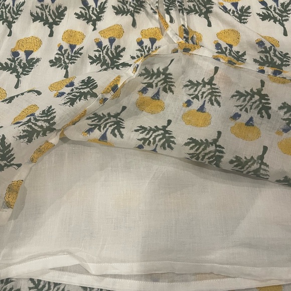 Emerson Fry Lucy White & Yellow Floral Blouse, Bracelet Length Sleeves, Sz. S - Picture 12 of 16